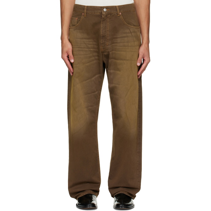 Photo: MM6 Maison Margiela Brown Faded Trousers