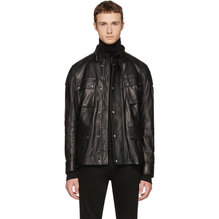 Belstaff Black Leather Woodbridge Jacket 