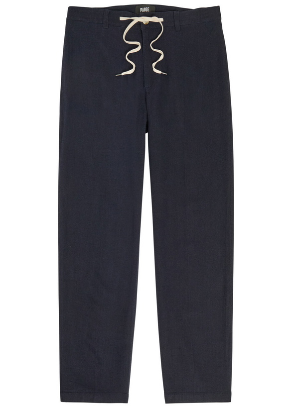 Photo: Paige Tiano Woven Trousers Navy