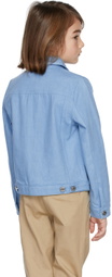 Burberry Kids Blue Japanese Denim Studded Monogram Jacket