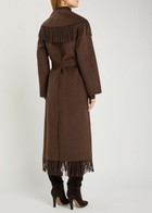 Simkhai Carrie Fringed Wool-blend Coat Chocolate