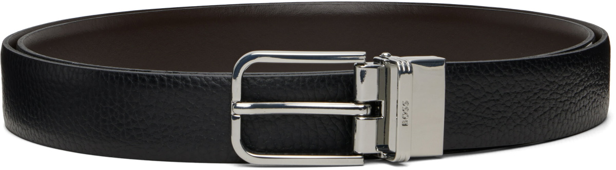 BOSS Black Logo Keeper Leather Belt