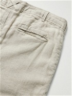 Alex Mill - Standard Slim-Fit Cropped Pleated Linen Trousers - Neutrals