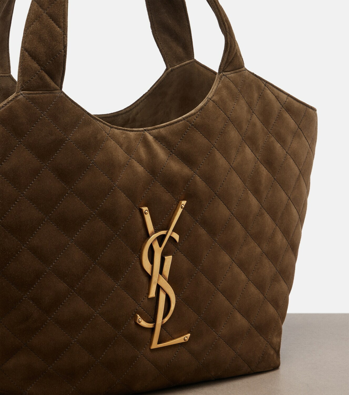 Saint Laurent Icare Medium quilted suede shopper