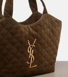 Saint Laurent Icare Medium quilted suede shopper