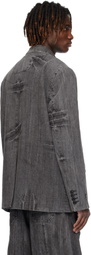 Juun.J Gray Washed Denim Blazer
