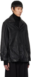 YOKE Black Car Leather Jacket