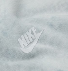 Nike - Tie-Dyed Loopback Cotton-Blend Jersey Hoodie - Gray