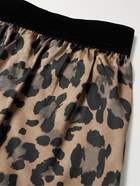 TOM FORD - Velvet-Trimmed Leopard-Print Silk-Satin Boxer Briefs - Brown