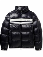 Moncler - Skarsting Quilted Shell and Logo-Embroidered Jacquard-Knit Down Jacket - Blue