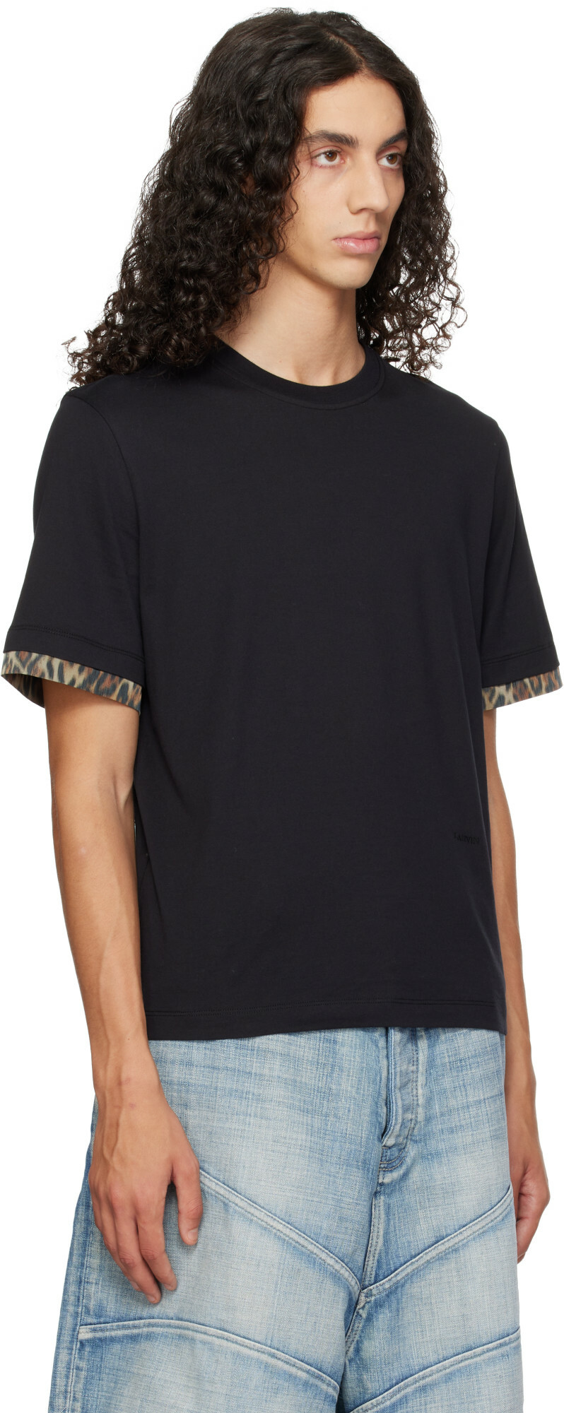 Lanvin Black Leopard Detail T-shirt