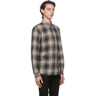 Frame Navy Check Single Pocket Shirt