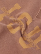 Remi Relief - Isu Distressed Printed Cotton-Jersey Sweatshirt - Brown