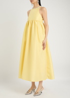 Sister Jane Darya Crystal-embellished Taffeta Midi Dress Yellow