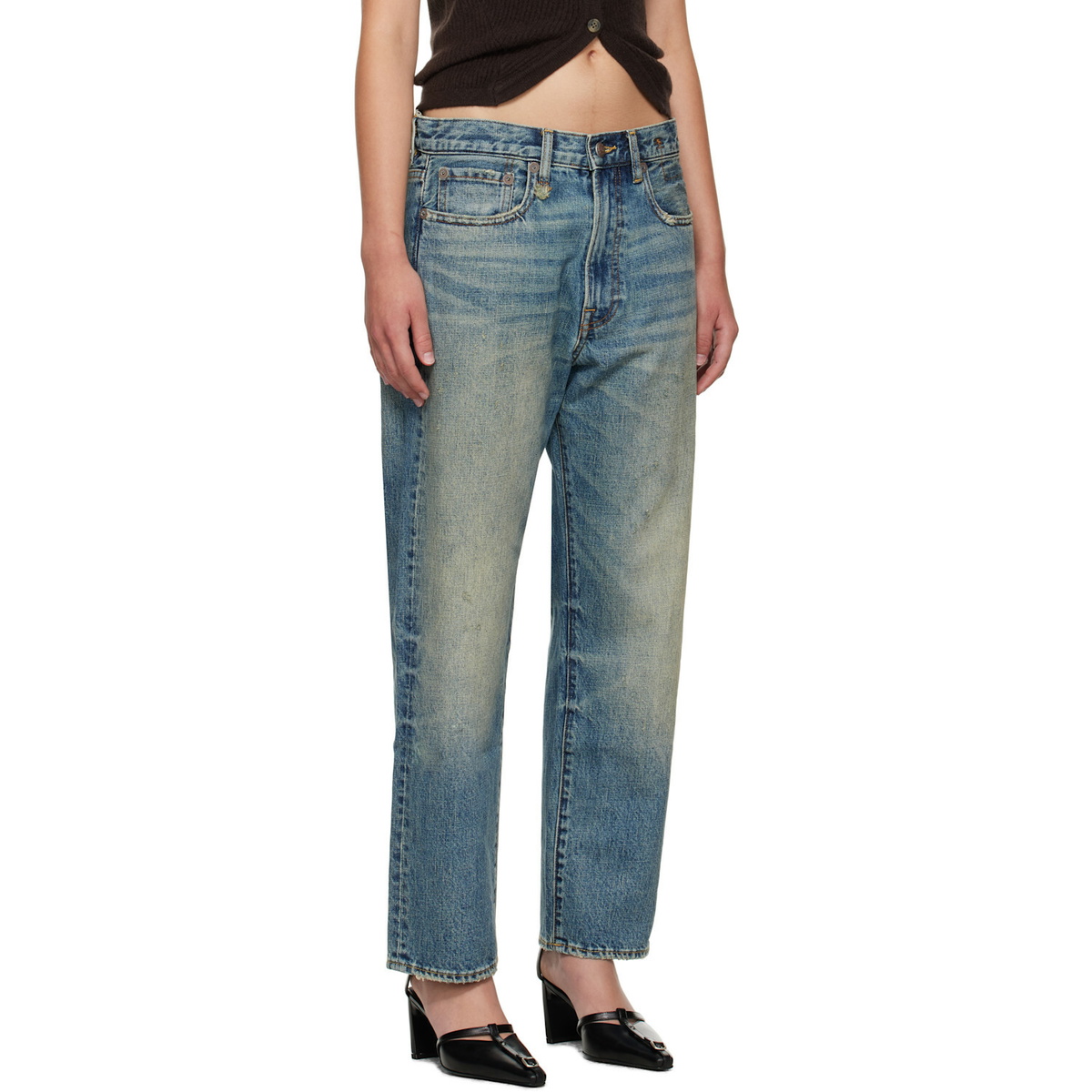R13 SSENSE Exclusive Blue Boyfriend Jeans