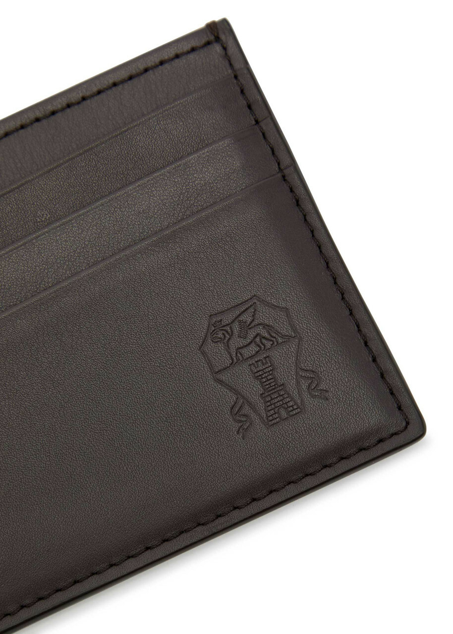 Brunello Cucinelli Leather Card Holder - Black - One Size