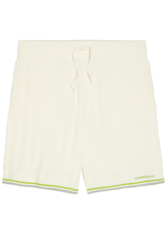 Photo: Casablanca Tennis Striped Bouclé Shorts White
