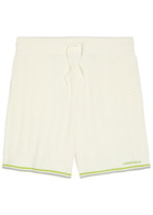 Casablanca Tennis Striped Bouclé Shorts White