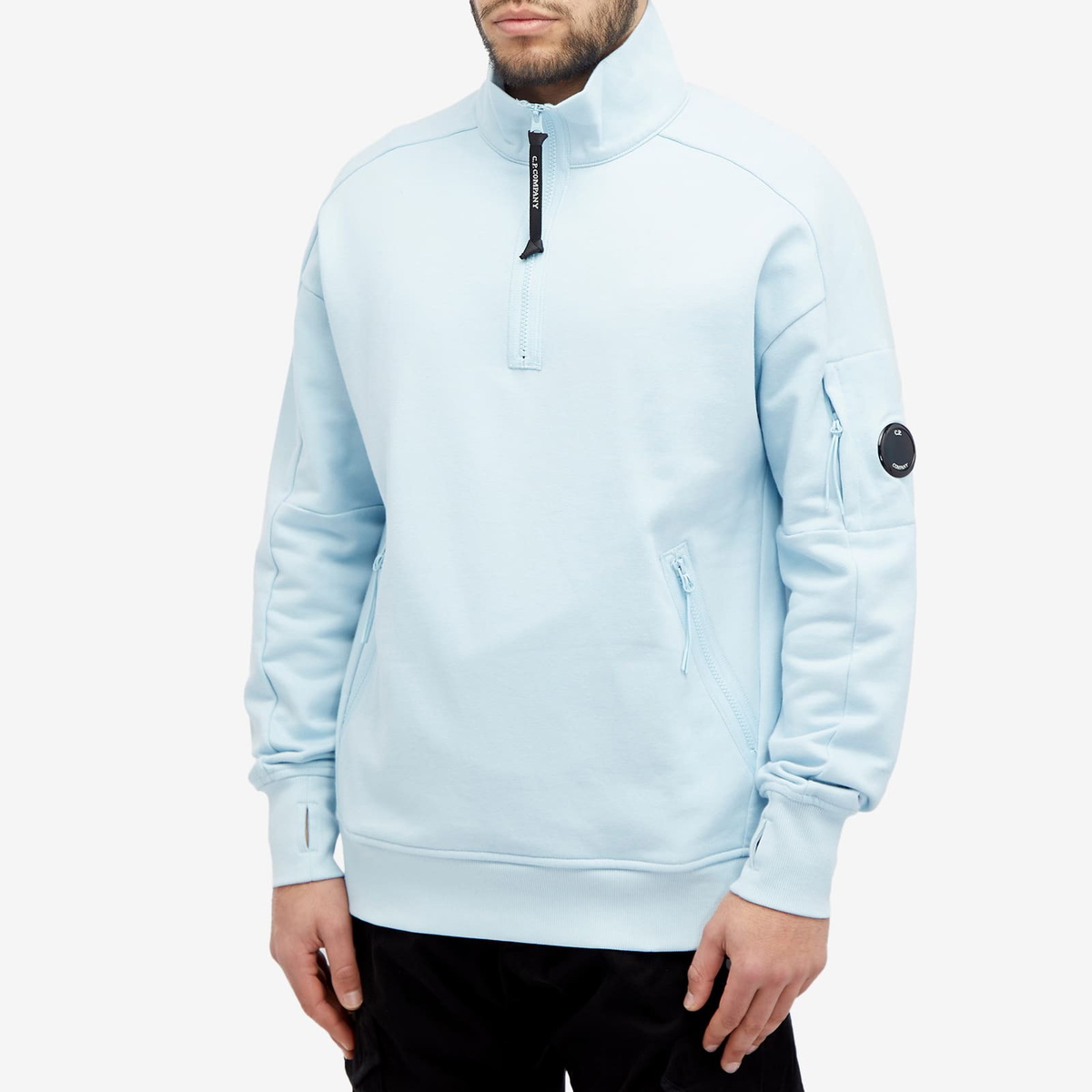 CP COMPANY｜LONG-SLEEVED ZIP-UP/TURTLENECK (Light Fleece C.P. Company Light Fleece Half Zipped Sweatshirt | REVERSIBLE