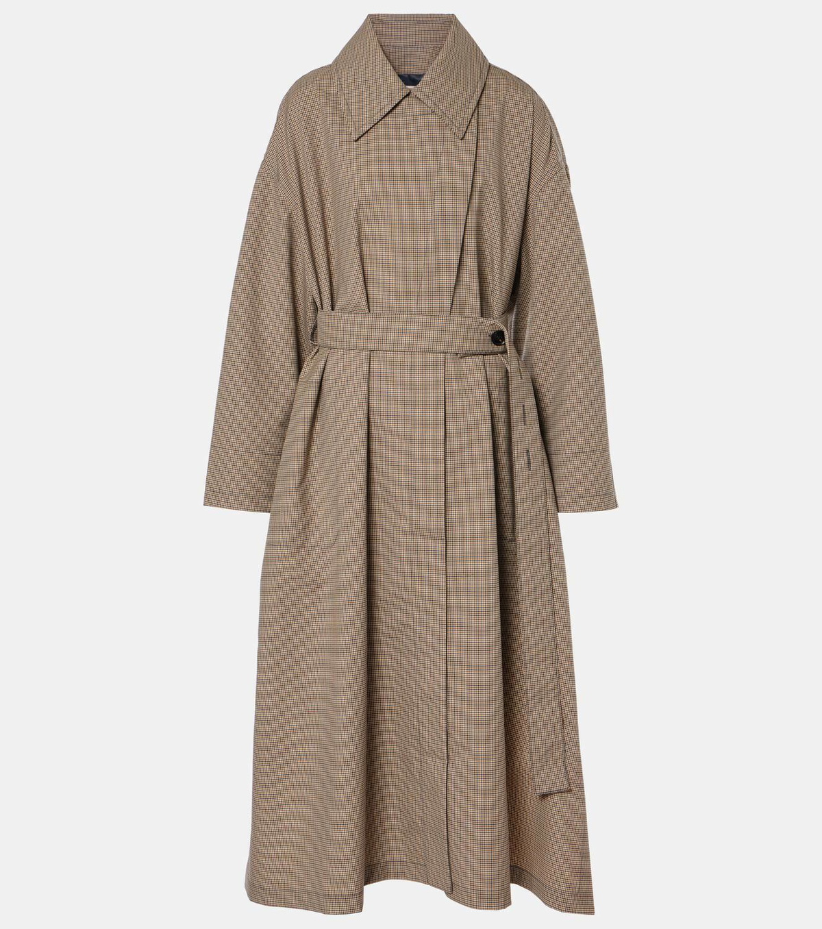 CO Checked wool-blend trench coat