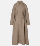 CO Checked wool-blend trench coat