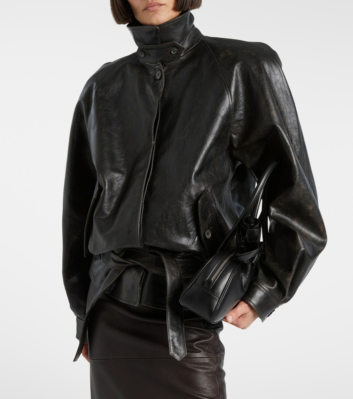 Magda Butrym Belted leather jacket