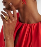 Oscar de la Renta Seashell crystal-embellished ring