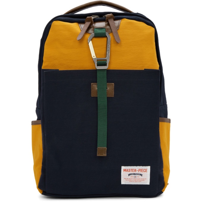 Photo: Master-Piece Co Navy and Orange Link Backpack