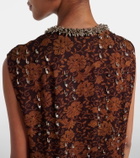 Dries Van Noten Floral embellished georgette midi dress