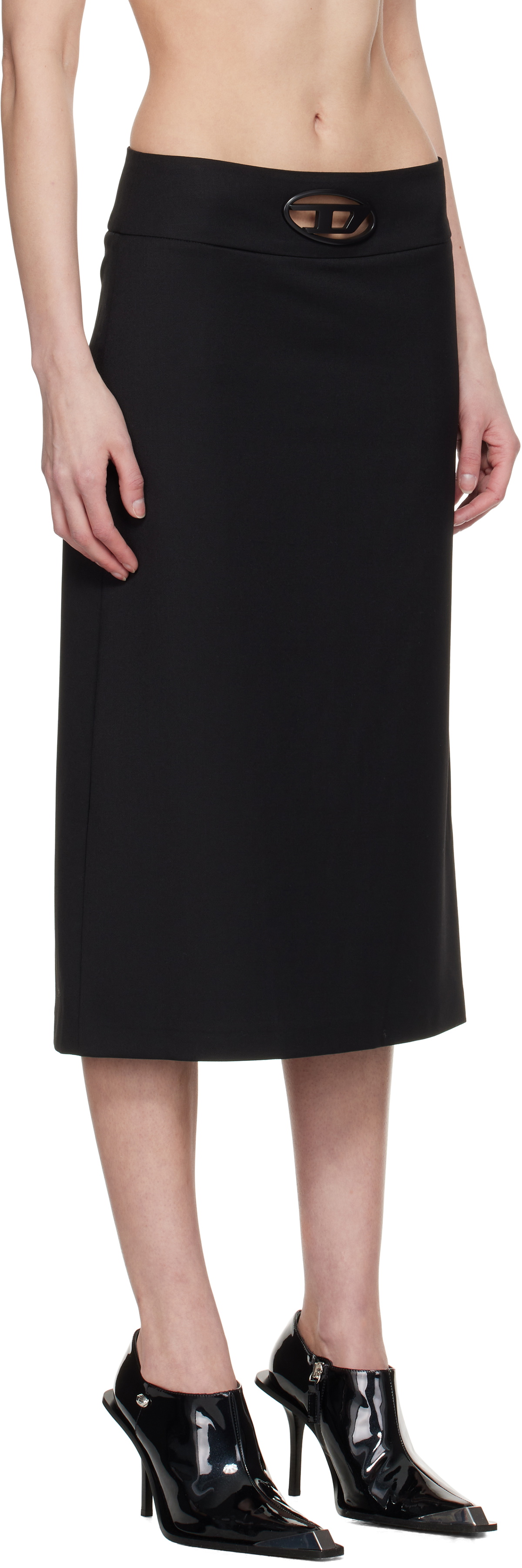 Diesel Black O-Seus Midi Skirt Diesel