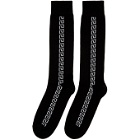 Versace Black and White Greek Key Socks