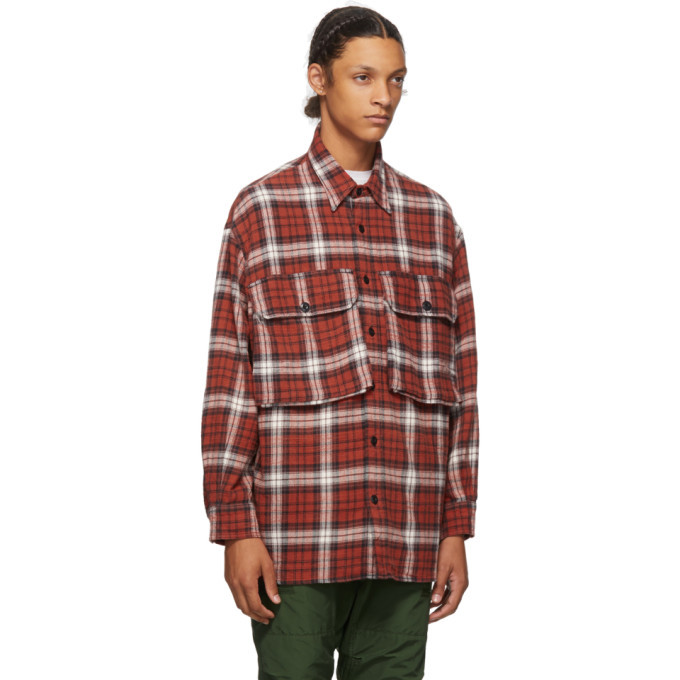 R13 Red Check Oversize Shirt R13