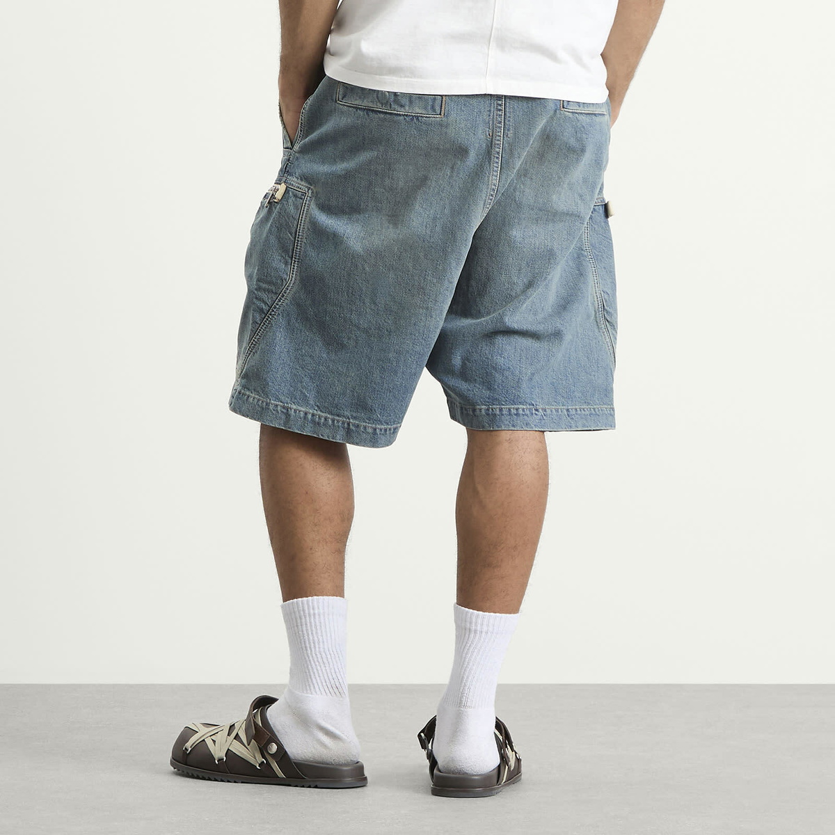 Rick Owens DRKSHDW Men's Bauhaus Denim Pods in Washed Indigo Rick