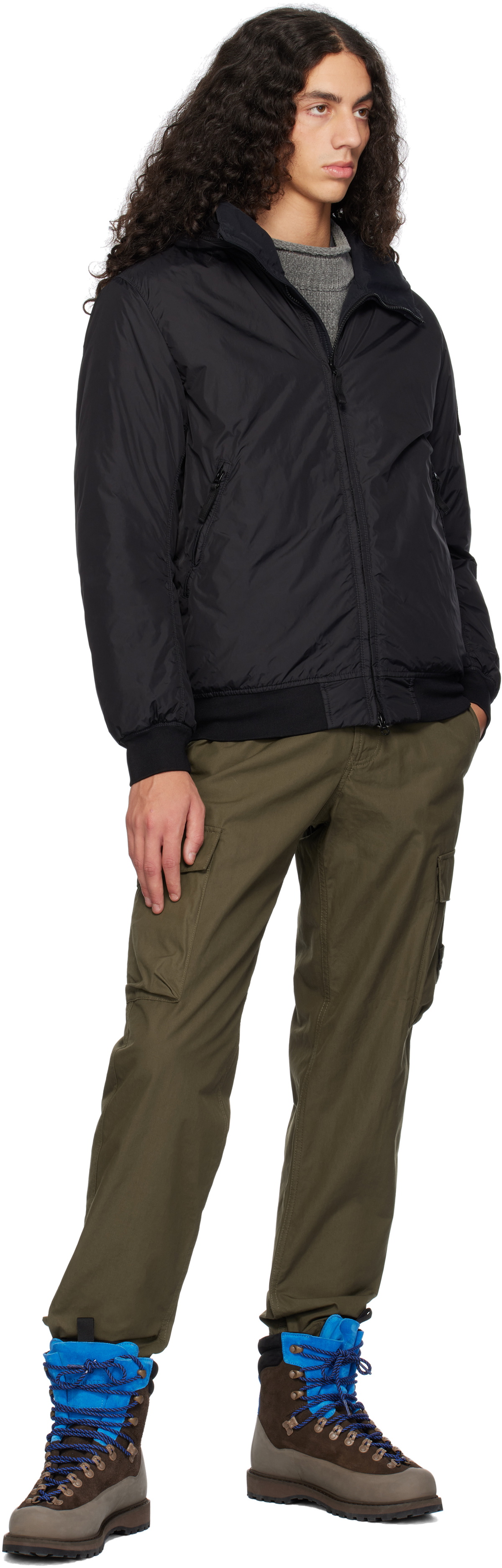 Stone Island Black 40823 Crinkle Reps R-NY Jacket Stone Island