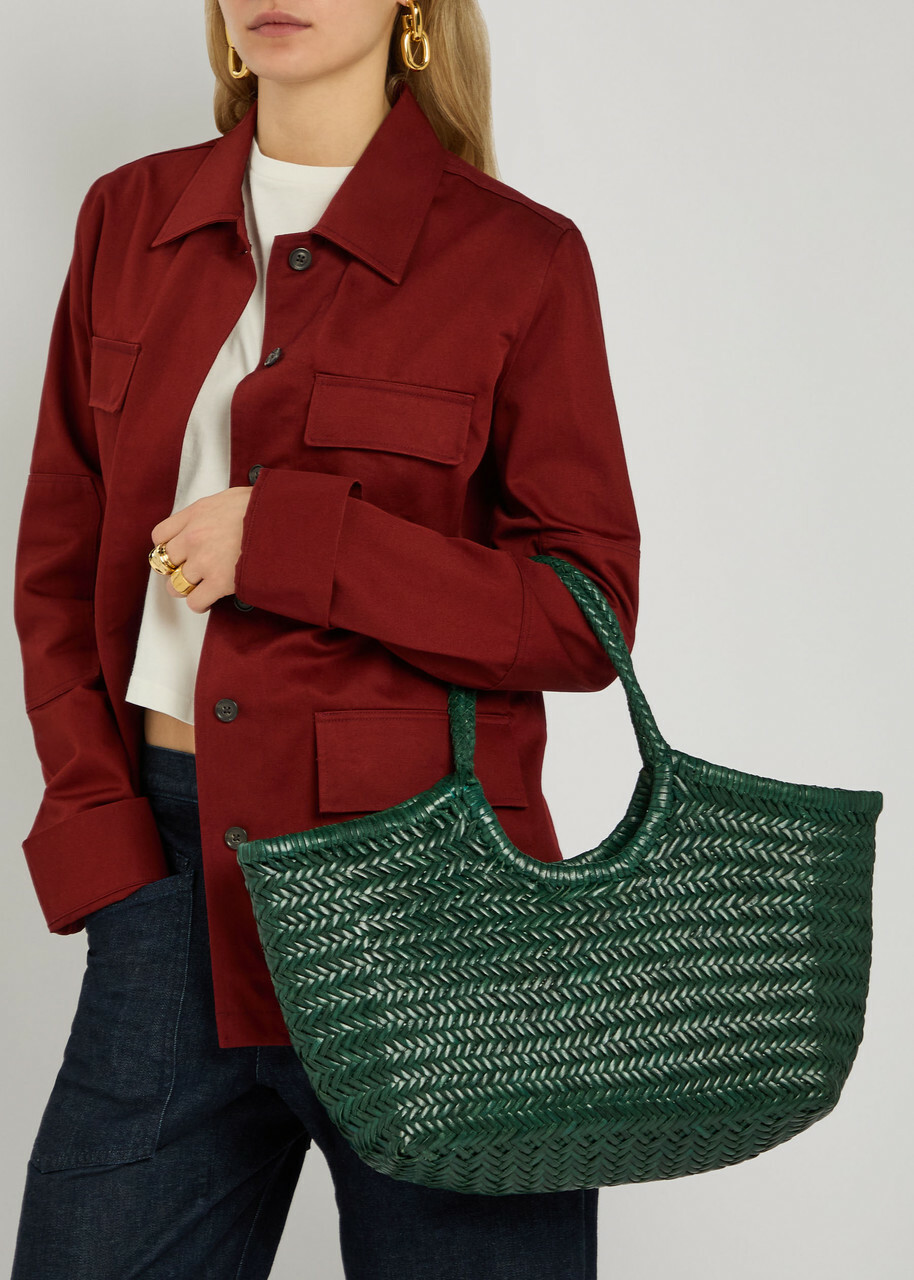 Dragon Diffusion Nantucket Big Woven Leather Tote bag - Green - One Size
