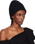 YOHJI YAMAMOTO Black Cardigan Stitch Knit Beanie