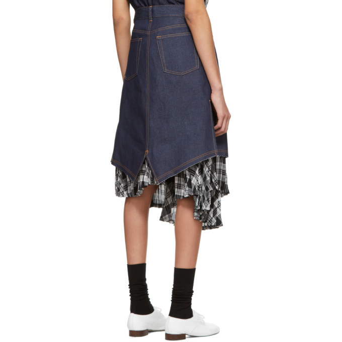 Tricot Comme des Garcons Indigo Denim Asymmetric Skirt Tricot