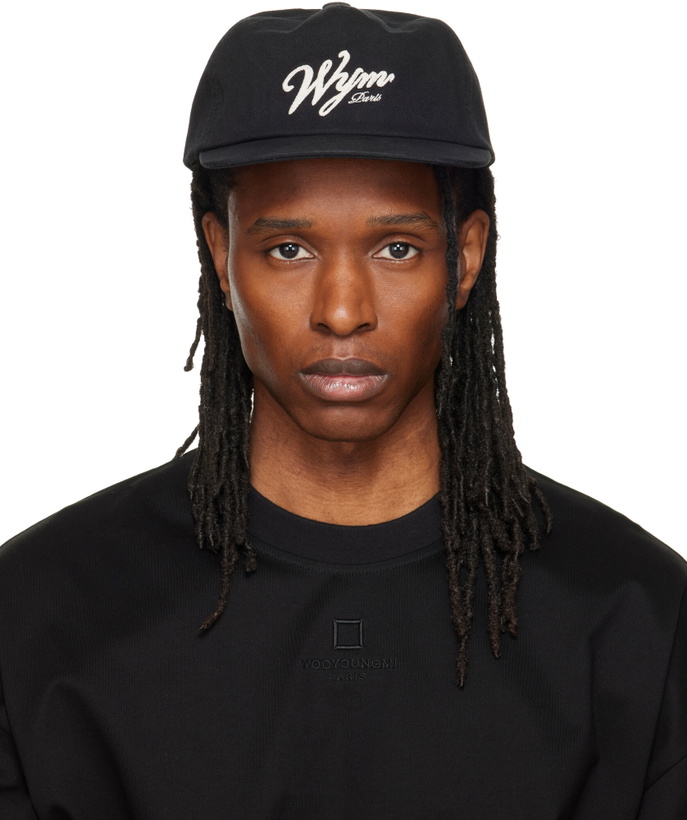 Photo: WOOYOUNGMI Black Flat Visor Baseball Cap