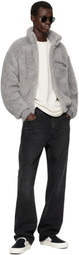 AMIRI Gray Fuzzy Track Jacket