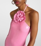 Rodarte Floral-appliqué sequined gown