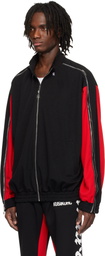 KUSIKOHC Black & Red Full Zip Fleece Track Jacket