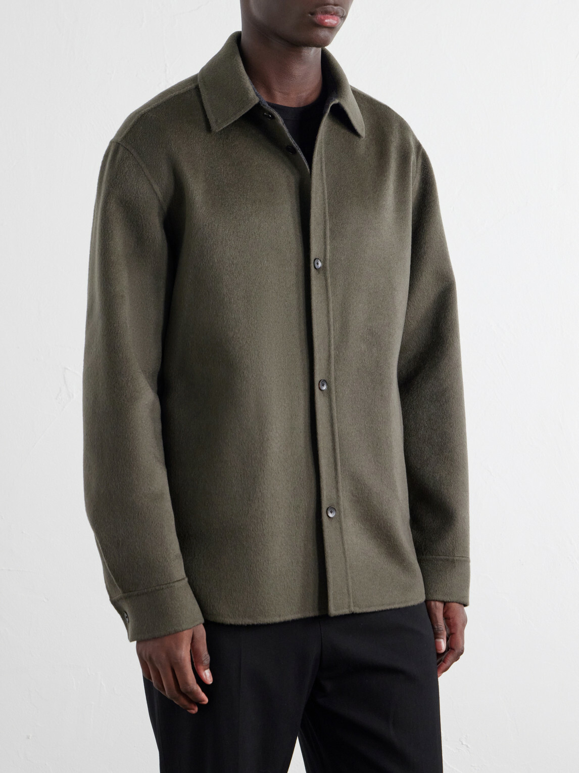 Mr P. - Wool and Cashmere-Blend Overshirt - Green