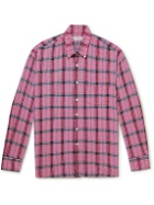 Our Legacy - Borrowed Oversized Button-Down Collar Checked Cotton-Blend Shirt - Pink