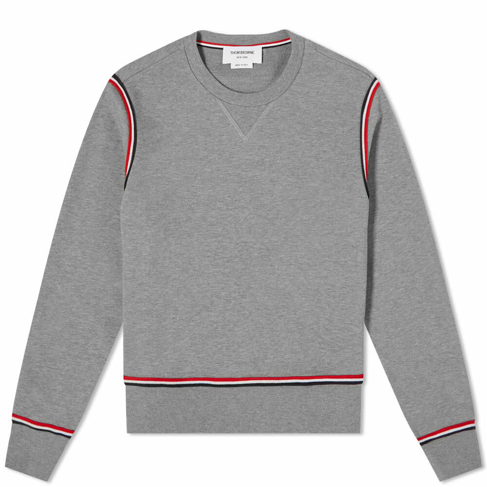 Thom Browne Women s Contrast Stripe Sweater In Grey Thom Browne thom-browne-women-s-contrast-stripe-sweater-in-grey-thom-browne