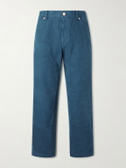 Versace - Straight-Leg Cotton-Canvas Trousers - Blue