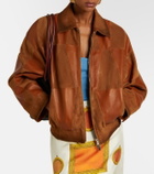 Versace Leather and suede blouson jacket