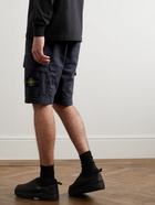 Stone Island - Straight-Leg Logo-Appliquéd Stretch-Cotton Shorts - Blue