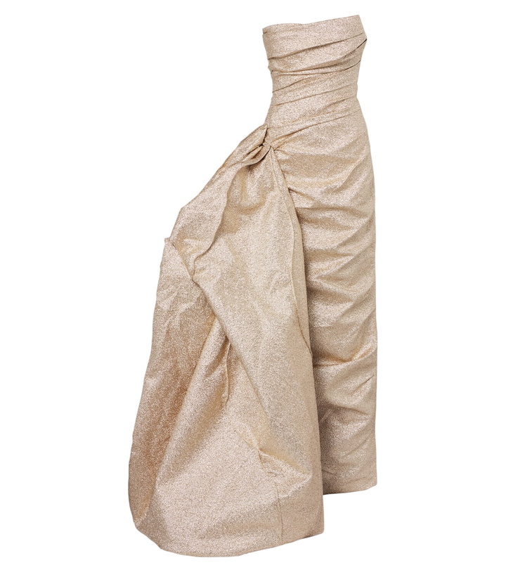 Photo: Marmar Halim Gathered lamé corset gown