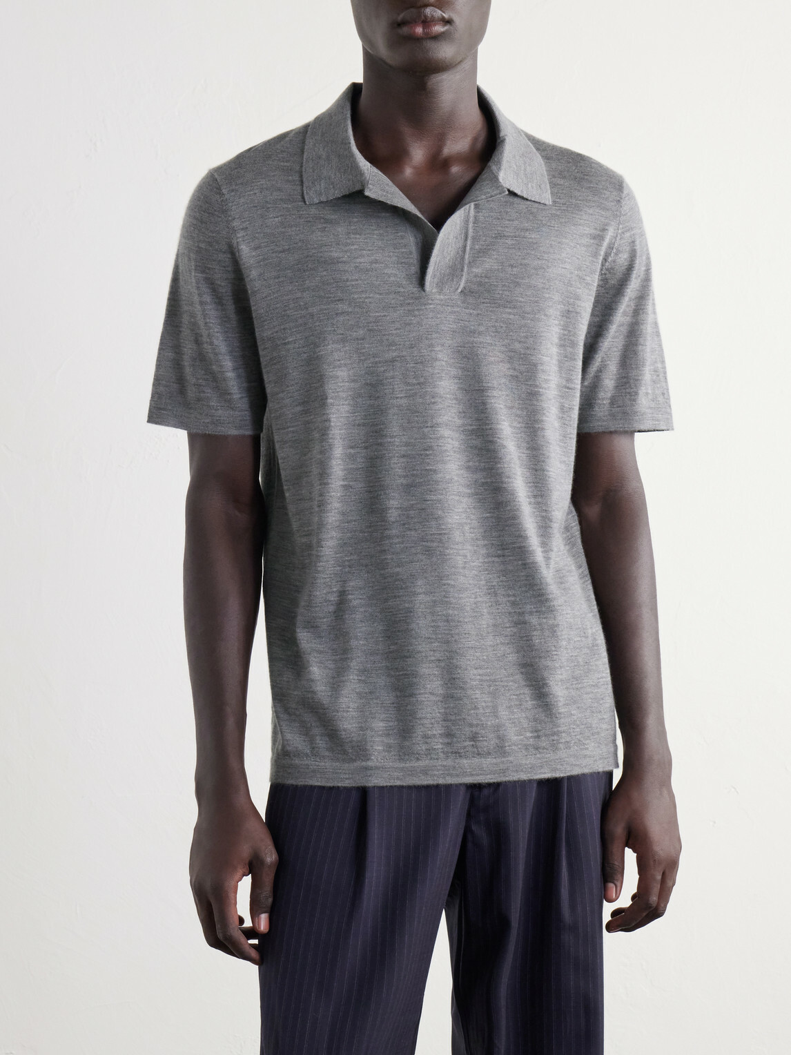 Gabriela Hearst - Stendhal Cashmere and Silk-Blend Polo Shirt - Gray
