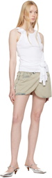 Coperni White Distressed Rose Rib Tank Top